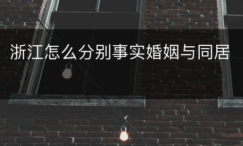 浙江怎么分别事实婚姻与同居
