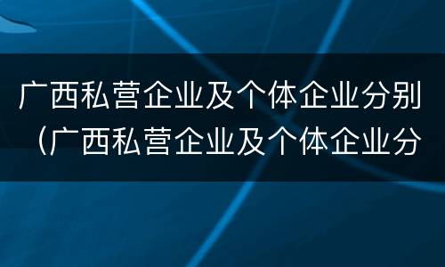 广西私营企业及个体企业分别（广西私营企业及个体企业分别有多少）