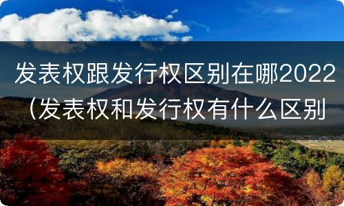 发表权跟发行权区别在哪2022（发表权和发行权有什么区别）