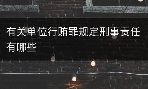 有关单位行贿罪规定刑事责任有哪些