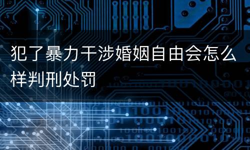 犯了暴力干涉婚姻自由会怎么样判刑处罚