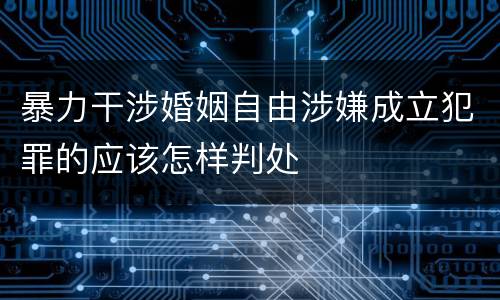 暴力干涉婚姻自由涉嫌成立犯罪的应该怎样判处
