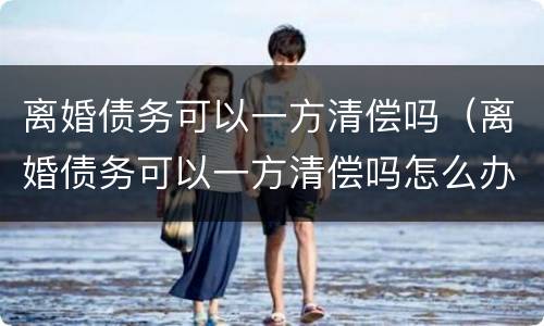 离婚债务可以一方清偿吗（离婚债务可以一方清偿吗怎么办）