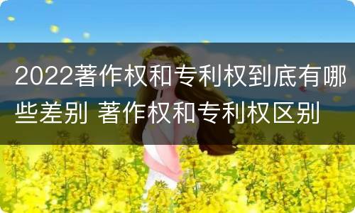 2022著作权和专利权到底有哪些差别 著作权和专利权区别