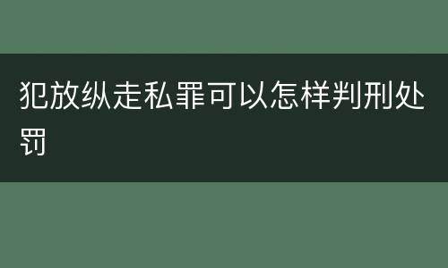 犯放纵走私罪可以怎样判刑处罚