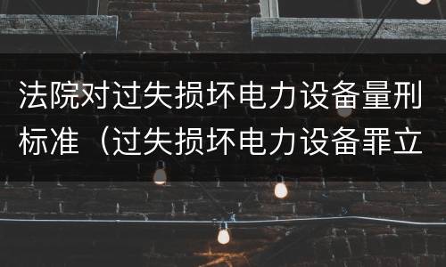法院对过失损坏电力设备量刑标准（过失损坏电力设备罪立案标准）