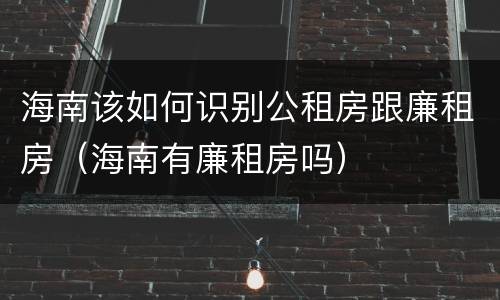 海南该如何识别公租房跟廉租房（海南有廉租房吗）