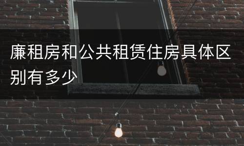 廉租房和公共租赁住房具体区别有多少