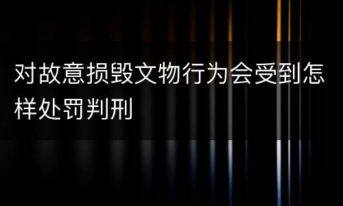 对故意损毁文物行为会受到怎样处罚判刑