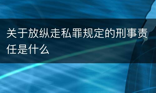 关于放纵走私罪规定的刑事责任是什么