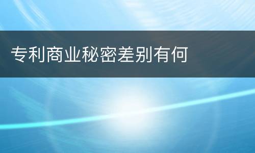 专利商业秘密差别有何