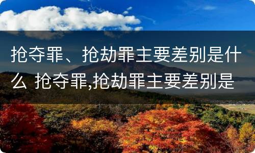 抢夺罪、抢劫罪主要差别是什么 抢夺罪,抢劫罪主要差别是什么意思