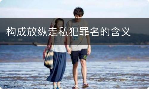 构成放纵走私犯罪名的含义