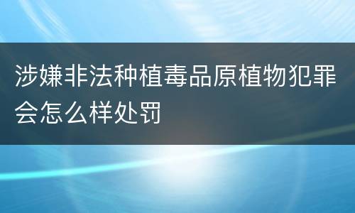 涉嫌非法种植毒品原植物犯罪会怎么样处罚