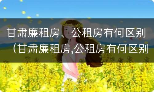 甘肃廉租房、公租房有何区别（甘肃廉租房,公租房有何区别呢）