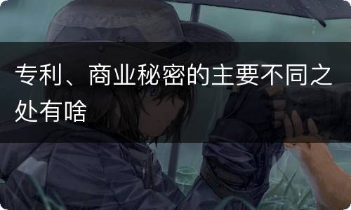 专利、商业秘密的主要不同之处有啥