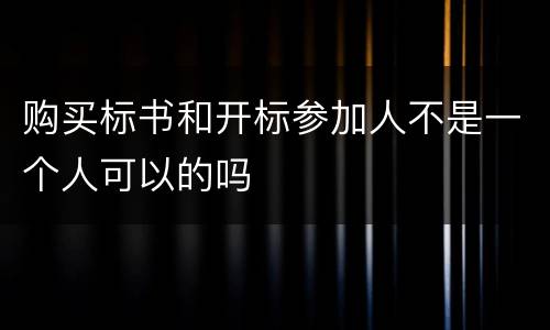 购买标书和开标参加人不是一个人可以的吗