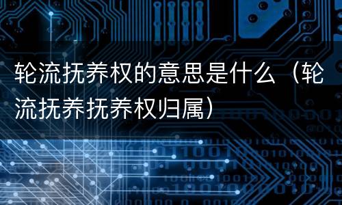轮流抚养权的意思是什么（轮流抚养抚养权归属）