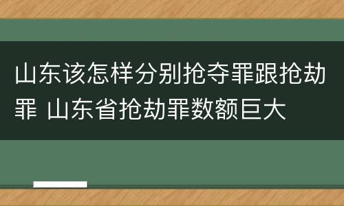山东该怎样分别抢夺罪跟抢劫罪 山东省抢劫罪数额巨大