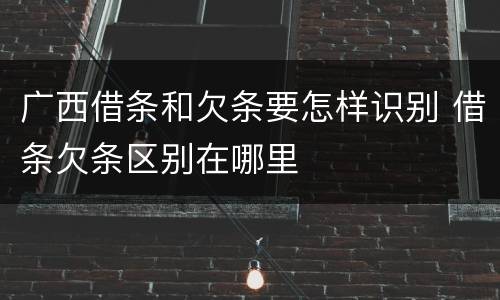 广西借条和欠条要怎样识别 借条欠条区别在哪里