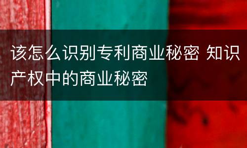 该怎么识别专利商业秘密 知识产权中的商业秘密