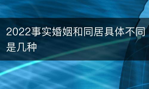 2022事实婚姻和同居具体不同是几种