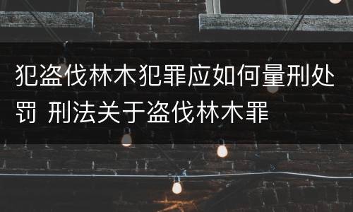 犯盗伐林木犯罪应如何量刑处罚 刑法关于盗伐林木罪