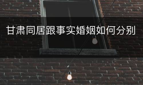 甘肃同居跟事实婚姻如何分别