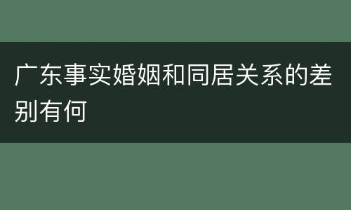 广东事实婚姻和同居关系的差别有何