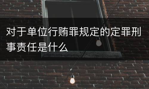 对于单位行贿罪规定的定罪刑事责任是什么