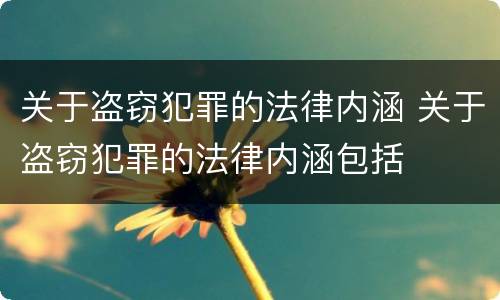 关于盗窃犯罪的法律内涵 关于盗窃犯罪的法律内涵包括
