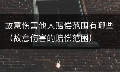故意伤害他人赔偿范围有哪些（故意伤害的赔偿范围）