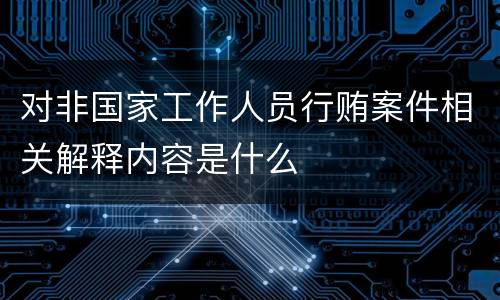 对非国家工作人员行贿案件相关解释内容是什么