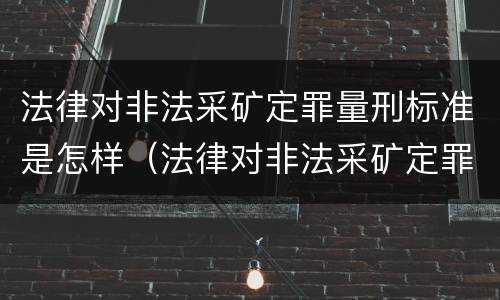 法律对非法采矿定罪量刑标准是怎样（法律对非法采矿定罪量刑标准是怎样定的）