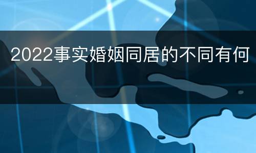 2022事实婚姻同居的不同有何