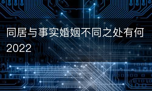 同居与事实婚姻不同之处有何2022