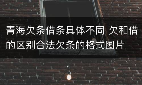 青海欠条借条具体不同 欠和借的区别合法欠条的格式图片