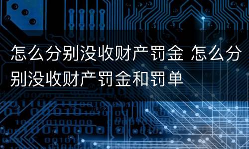 怎么分别没收财产罚金 怎么分别没收财产罚金和罚单