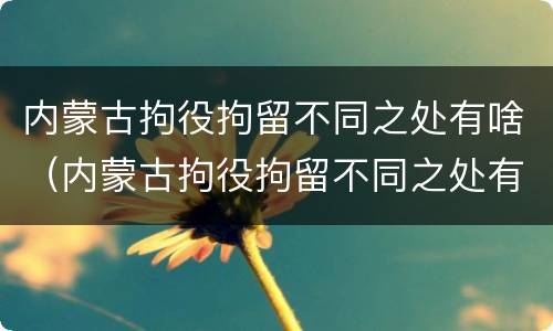 内蒙古拘役拘留不同之处有啥（内蒙古拘役拘留不同之处有啥影响）