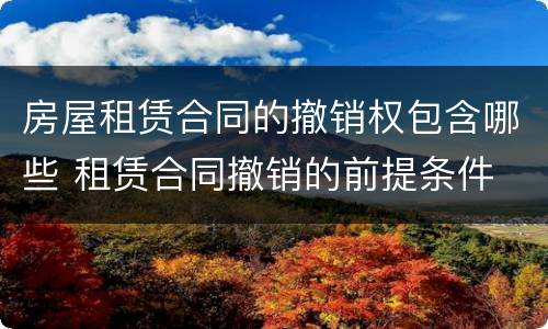 房屋租赁合同的撤销权包含哪些 租赁合同撤销的前提条件