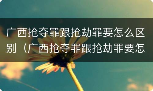 广西抢夺罪跟抢劫罪要怎么区别（广西抢夺罪跟抢劫罪要怎么区别判刑）