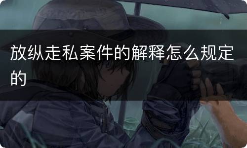 放纵走私案件的解释怎么规定的