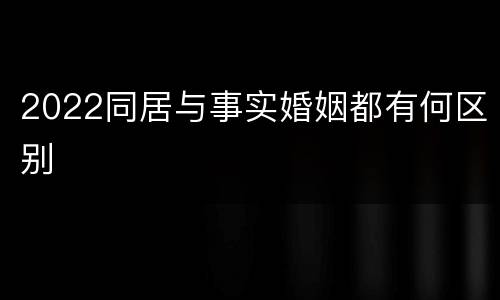 2022同居与事实婚姻都有何区别