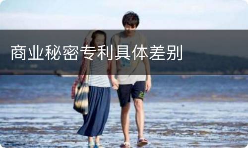 商业秘密专利具体差别