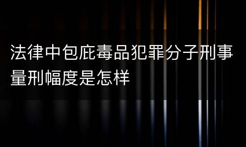 法律中包庇毒品犯罪分子刑事量刑幅度是怎样