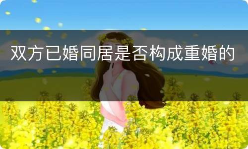 双方已婚同居是否构成重婚的