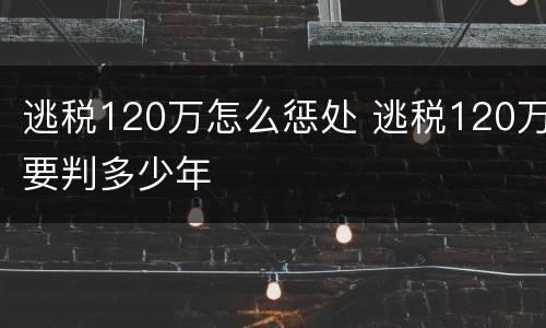 逃税120万怎么惩处 逃税120万要判多少年