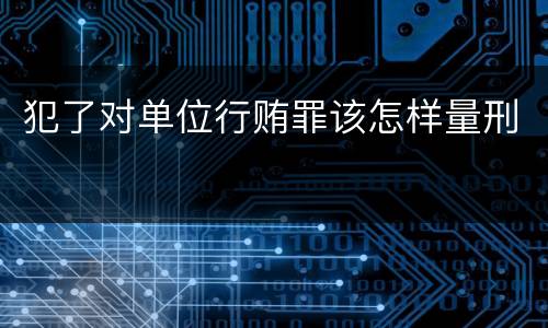 犯了对单位行贿罪该怎样量刑