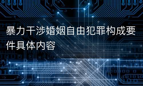 暴力干涉婚姻自由犯罪构成要件具体内容