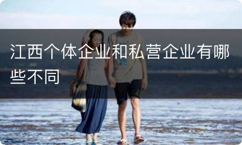 江西个体企业和私营企业有哪些不同